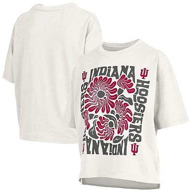 Women's Pressbox White Indiana Hoosiers Elena Oversized T-Shirt