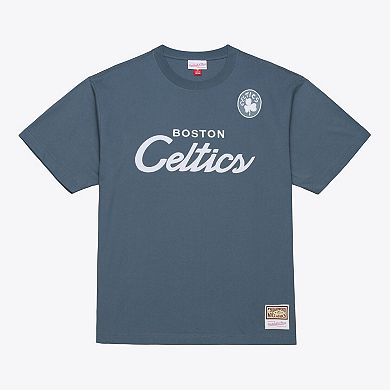 Men's Mitchell & Ness Blue Boston Celtics Thunderstorm T-Shirt