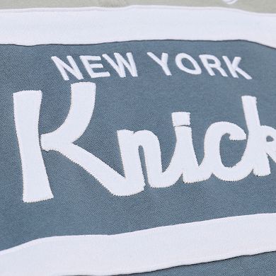 Men's Mitchell & Ness Blue New York Knicks Thunderstorm Head Coach Quarter-Zip Jacket