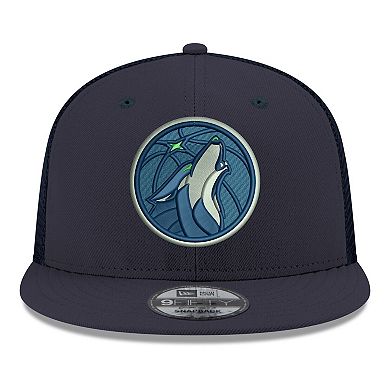 Men's New Era Navy Minnesota Timberwolves Core Logo Meshback 9FIFTY Snapback Hat