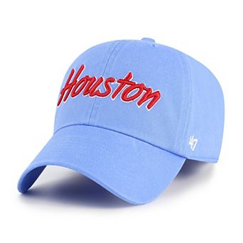 Men's '47 Light Blue Houston Cougars Script Clean Up Adjustable Hat
