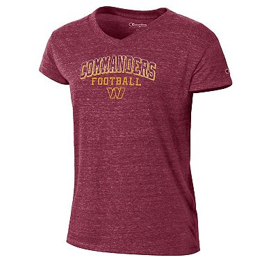 Women's Champion Burgundy Washington Commanders Triumph Tri-Blend V-Neck T-Shirt