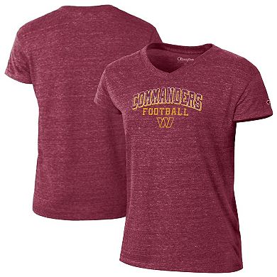 Women's Champion Burgundy Washington Commanders Triumph Tri-Blend V-Neck T-Shirt