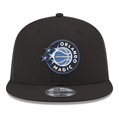 Men's New Era Black Orlando Magic Core Logo Meshback 9FIFTY Snapback Hat