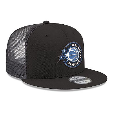 Men's New Era Black Orlando Magic Core Logo Meshback 9FIFTY Snapback Hat