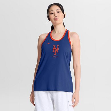 Women's Nike Royal New York Mets Tri-Blend Dri-FIT Racerback Tank Top