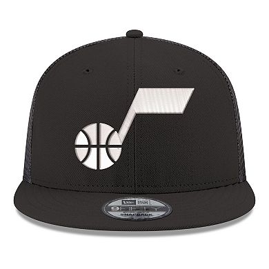 Men's New Era Black Utah Jazz Core Logo Meshback 9FIFTY Snapback Hat