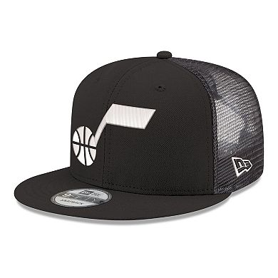 Men's New Era Black Utah Jazz Core Logo Meshback 9FIFTY Snapback Hat