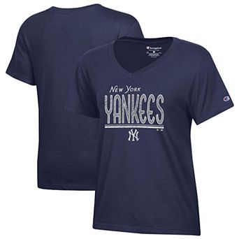Women's Champion Navy New York Yankees Core V-Neck T-Shirt