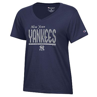 Women's Champion Navy New York Yankees Core V-Neck T-Shirt
