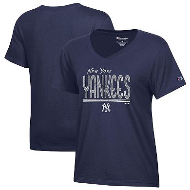 Women's Champion Navy New York Yankees Core V-Neck T-Shirt