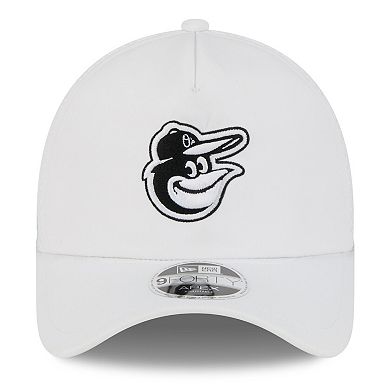 Men's New Era White Baltimore Orioles 2026 Batting Practice Apex 9FORTY Adjustable Trucker Hat