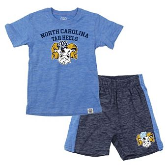 Preschool Wes & Willy Light Blue North Carolina Tar Heels Cloudy Yarn T-Shirt & Shorts Set