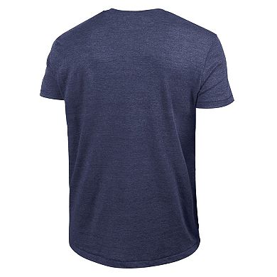 Men's Champion Navy Houston Astros Cooperstown Wordmark Lockup Tri-Blend T-Shirt