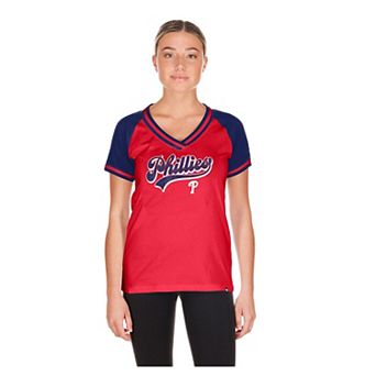 Women's New Era Red Philadelphia Phillies Gameday V-Neck T-Shirt