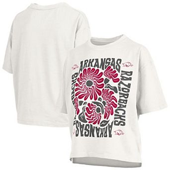 Women's Pressbox White Arkansas Razorbacks Elena Oversized T-Shirt