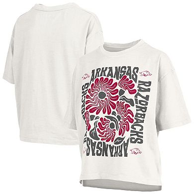 Women's Pressbox White Arkansas Razorbacks Elena Oversized T-Shirt