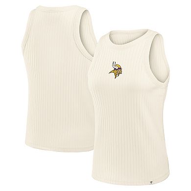 Women's Fanatics Cream Minnesota Vikings Star Play Tri-Blend Ribbed Tank Top