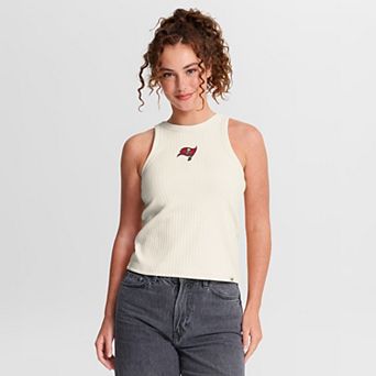 Women's Fanatics Cream Tampa Bay Buccaneers Star Play Tri-Blend Ribbed Tank Top