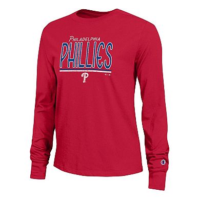 Women's Champion Red Philadelphia Phillies Long Sleeve T-Shirt