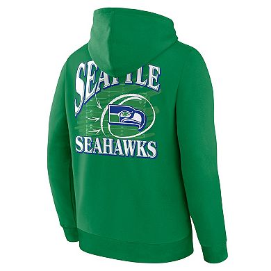 Men's Fanatics Apple Green Seattle Seahawks Classic Scribble Legacy Fleece Hoodie