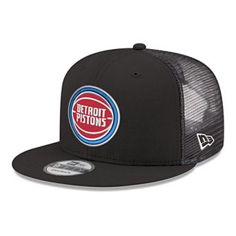Men's New Era Black Detroit Pistons Core Logo Meshback 9FIFTY Snapback Hat