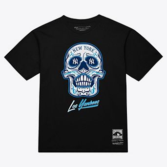 Women's Mitchell & Ness Black New York Yankees Sugar Skull Boxy T-Shirt