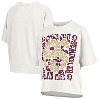 Women's Pressbox White Florida State Seminoles Elena Oversized T-Shirt