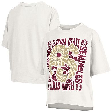 Women's Pressbox White Florida State Seminoles Elena Oversized T-Shirt