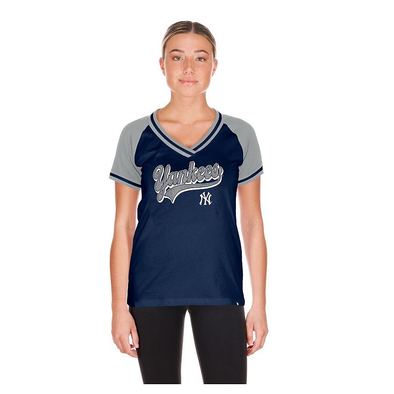 Women's New Era Navy New York Yankees Gameday V-Neck T-Shirt,