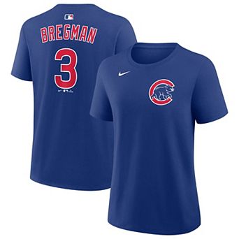 Women's Nike Alex Bregman Royal Chicago Cubs Name & Number T-Shirt