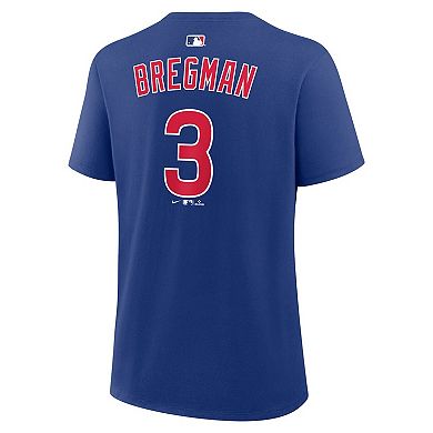 Women's Nike Alex Bregman Royal Chicago Cubs Name & Number T-Shirt