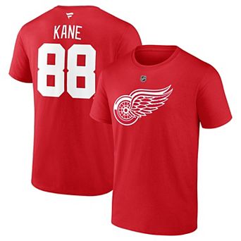 Men's Fanatics Patrick Kane Red Detroit Red Wings Authentic Stack Name & Number T-Shirt