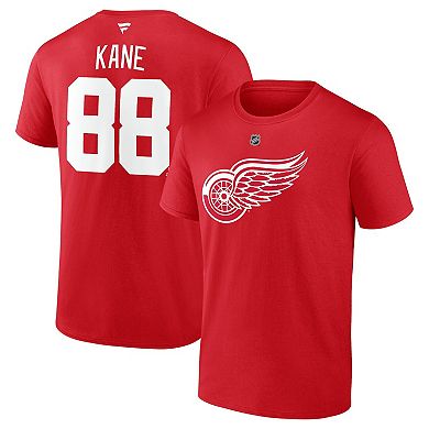 Men's Fanatics Patrick Kane Red Detroit Red Wings Authentic Stack Name & Number T-Shirt