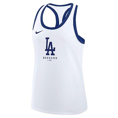 Women's Nike White Los Angeles Dodgers Tri-Blend Dri-FIT Racerback Tank Top