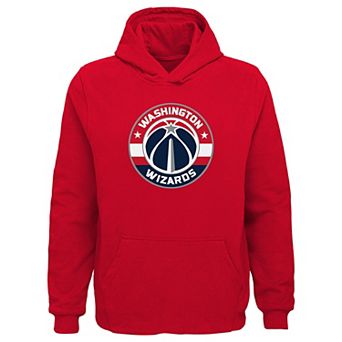 Youth Outerstuff Red Washington Wizards Primary Logo Pullover Hoodie