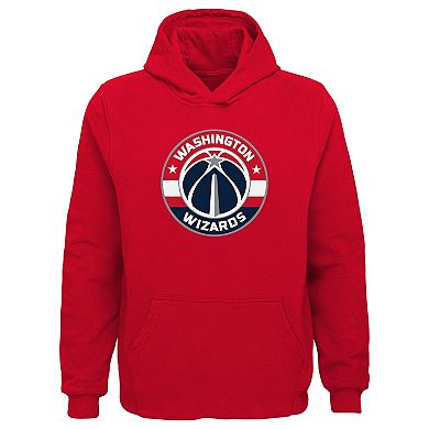 Youth Outerstuff Red Washington Wizards Primary Logo Pullover Hoodie