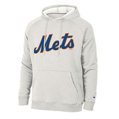 Men's Champion Heathered Core Ultra Light Grey New York Mets Triumph Tri-Blend Raglan Hoodie