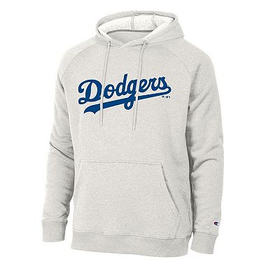 Men's Champion Cream Los Angeles Dodgers Triumph Tri-Blend Raglan Hoodie