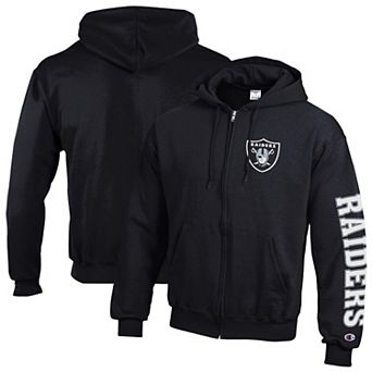 Men's Champion Black Las Vegas Raiders Powerblend Fleece Full-Zip Hoodie