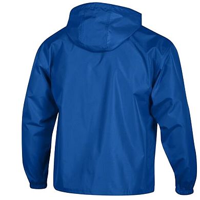 Men's Champion Royal New York Giants Packable Windbreaker Half-Zip Jacket