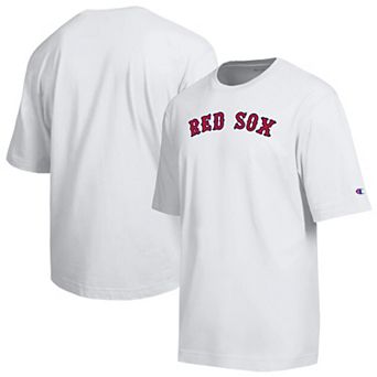 Men's Champion White Boston Red Sox All Star Arched Chenille Wordmark T-Shirt
