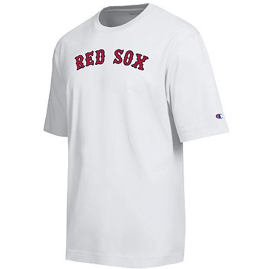 Men's Champion White Boston Red Sox All Star Arched Chenille Wordmark T-Shirt