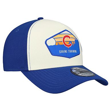 Men's New Era Stone/Royal Chicago Cubs 2026 Spring Training Fan Pack Gradient 39THIRTY Flex Hat