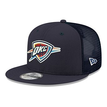 Men's New Era Navy Oklahoma City Thunder Core Logo Meshback 9FIFTY Snapback Hat
