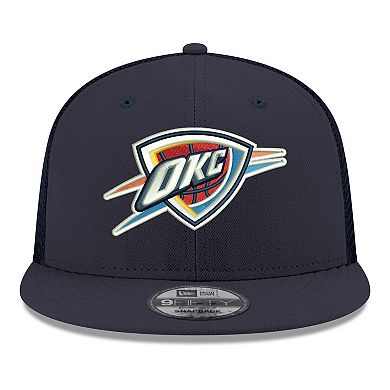 Men's New Era Navy Oklahoma City Thunder Core Logo Meshback 9FIFTY Snapback Hat