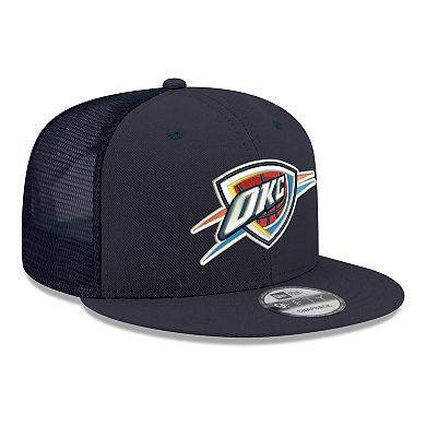 Men's New Era Navy Oklahoma City Thunder Core Logo Meshback 9FIFTY Snapback Hat