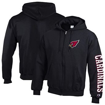 Men's Champion Black Arizona Cardinals Powerblend Fleece Full-Zip Hoodie