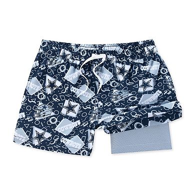 Men's Chubbies Navy Dallas Cowboys Game Day Fit Classic Lined Swim Trunks