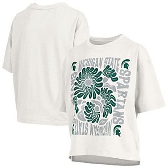 Women's Pressbox White Michigan State Spartans Elena Oversized T-Shirt
